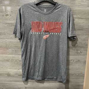 NHL DETROIT RED WINGS SHORT SLEEVE Athletic SHIRT Gray Large